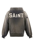 SAINT MXXXXXX distressed front pouch pocket hoodie