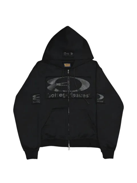 Bottega Desires logo-patch full-zip hoodie