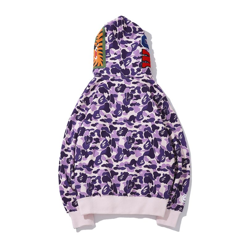 BAPE Purple Camo Shark Full-Zip Hoodie